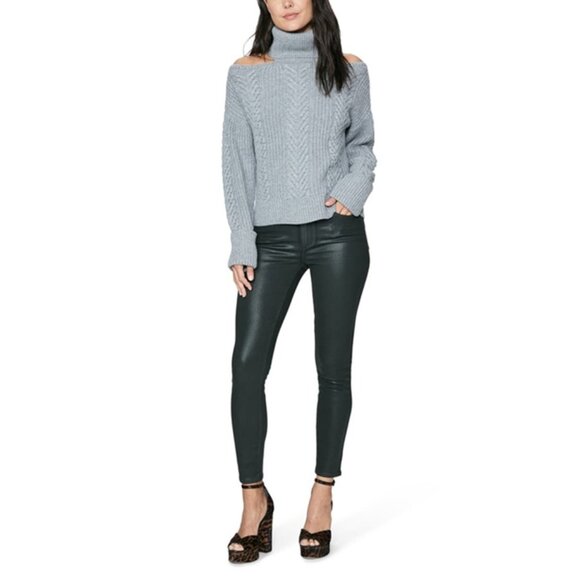 PAIGE Hoxton Skinny Ankle Jean in Deep Emerald Luxe Coating - Picture 13 of 16